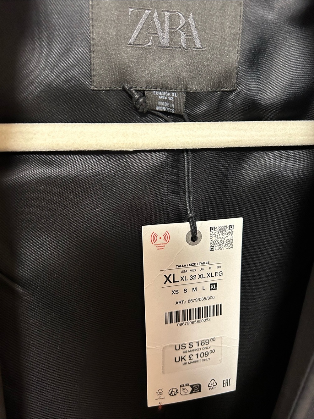 ZARA ZW Collection Tailored Black Collarless Blazer - Picture 6 of 9